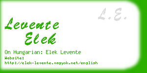 levente elek business card